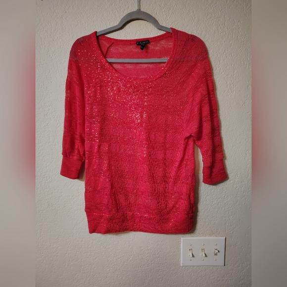 Coral Top Casual, Sophisticated, classic, sparkle, Cottage Core, Elegant funtime - Picture 1 of 8